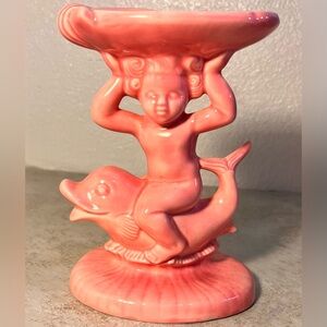 Vintage 1960s Cherub Dolphin Fish Art Soap Dish